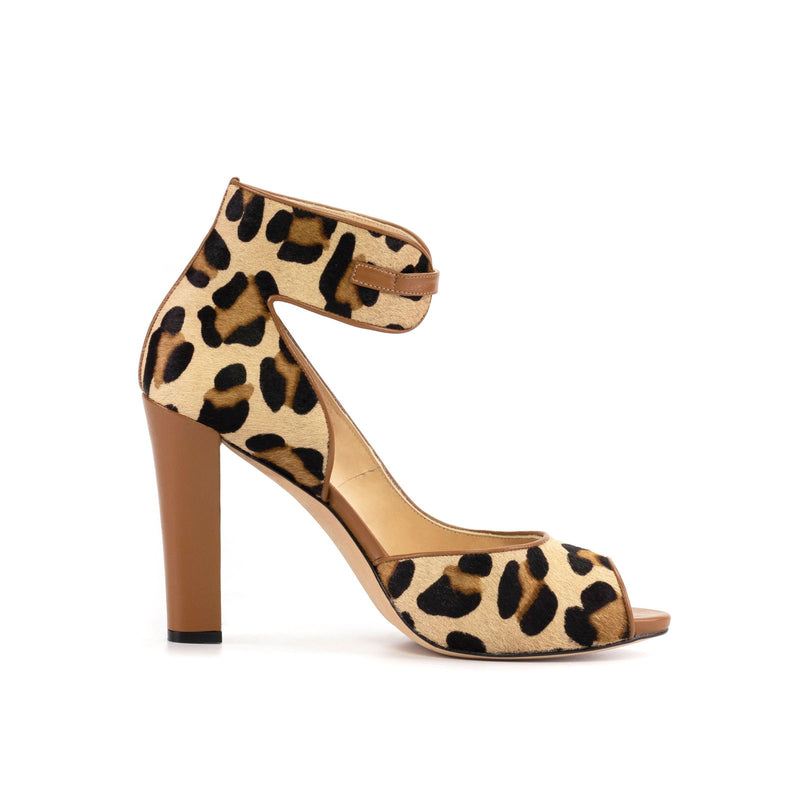 Women's Ibiza Ankle Strap Leather Heels Wide Plus Size Jaguar 5798