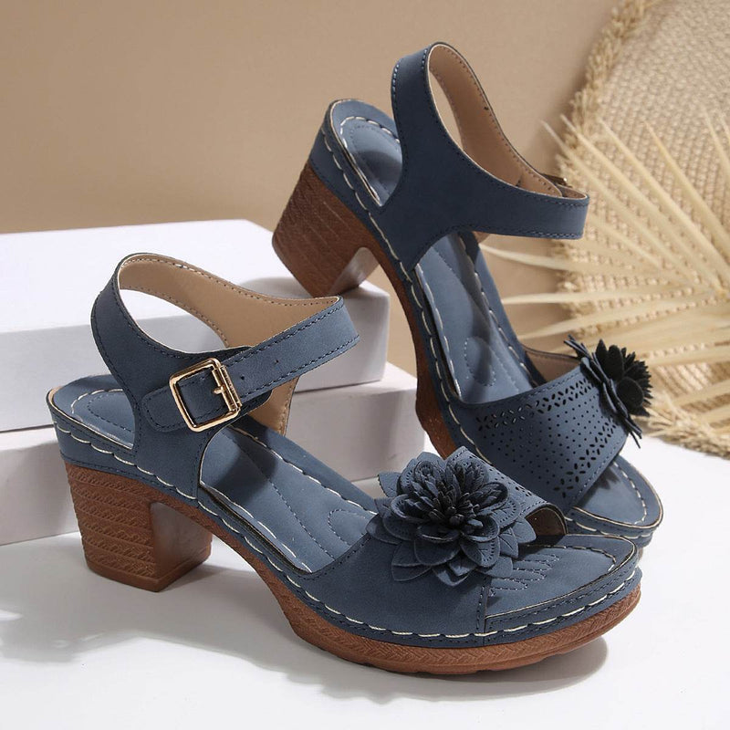 Buycenter Women's Chunky Heel Sandals - Summer Platform Shoes in Plus Sizes