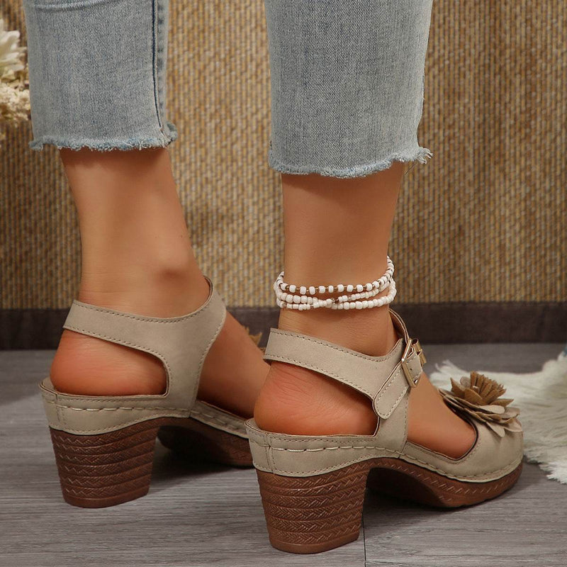 Buycenter Women's Chunky Heel Sandals - Summer Platform Shoes in Plus Sizes