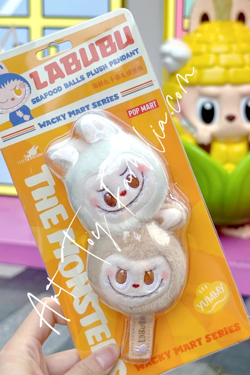 The Monsters Labubu Wacky Mart Series Seafood Balls Plush Pendant - 怪味便利店系列海鲜丸子串毛绒挂件