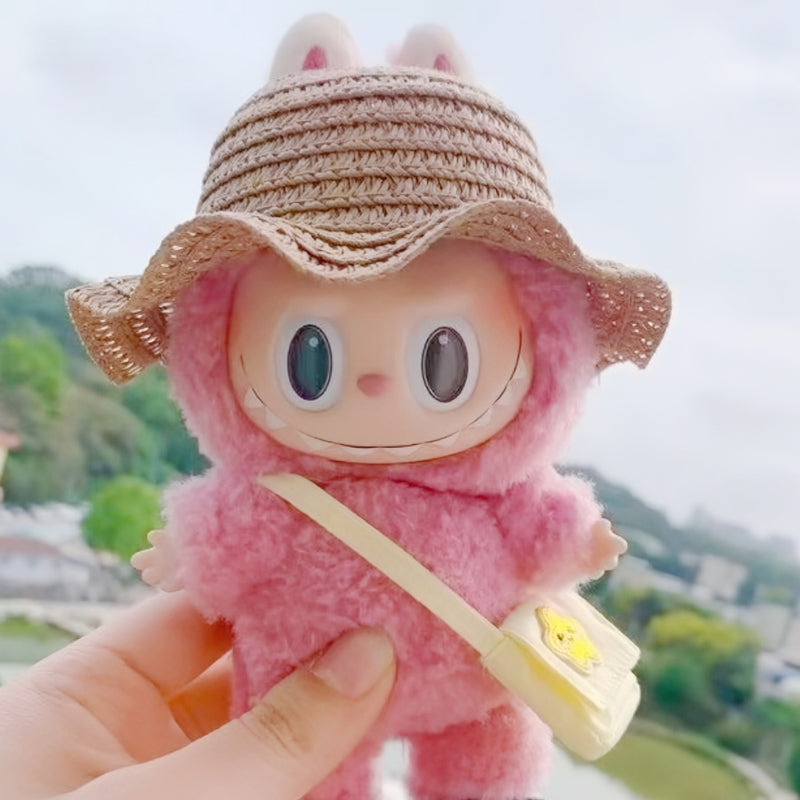 Doll Cloth Sunshade Straw Hat For Labubu - 070