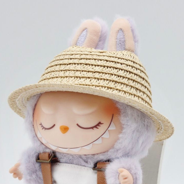 Doll Cloth Sunshade Straw Hat For Labubu - 070