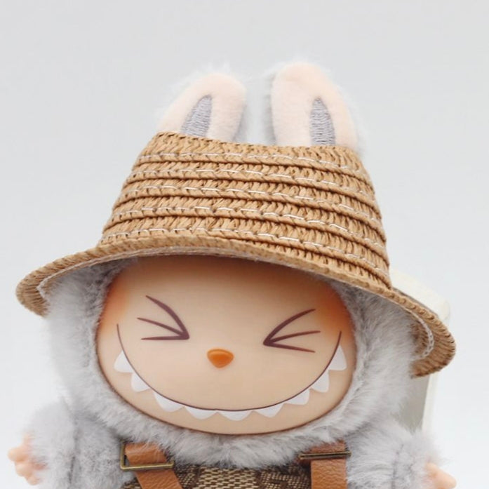 Doll Cloth Sunshade Straw Hat For Labubu - 070