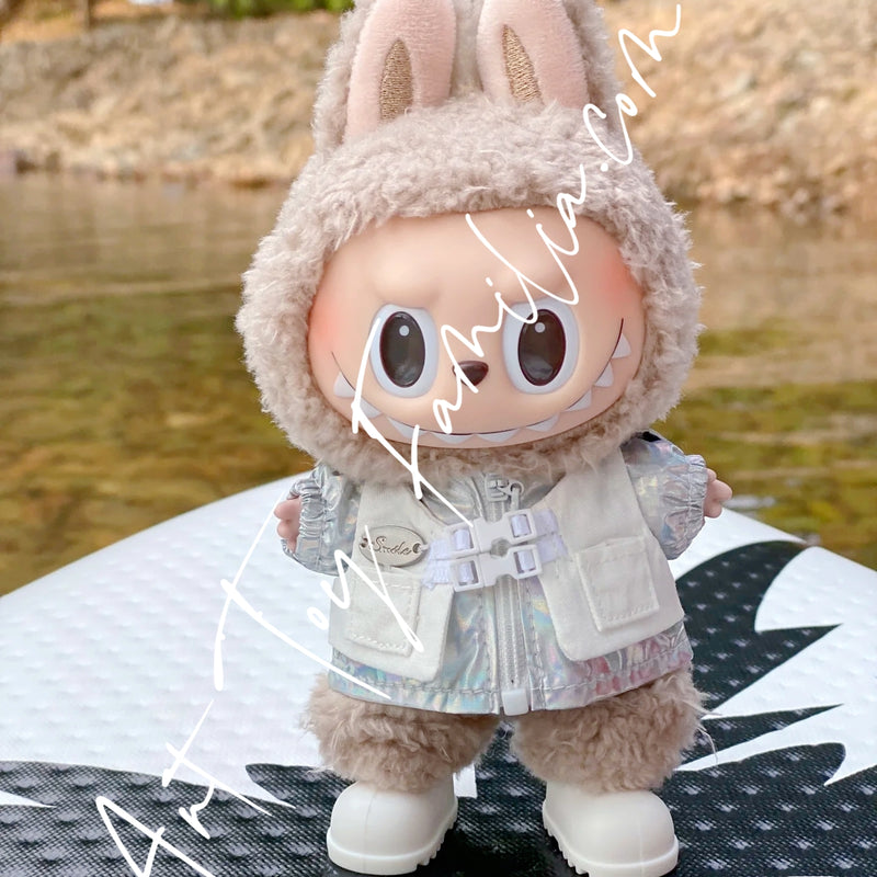 Doll Cloth Silver Laser Vest Set For Labubu - 094
