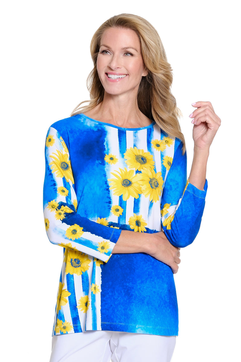 Print Knit Embellished Top - Multi