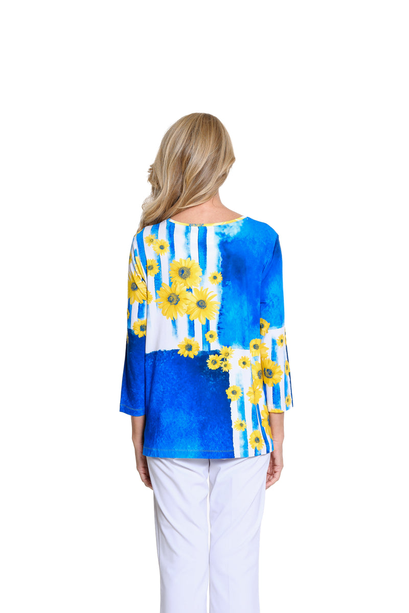 Print Knit Embellished Top - Multi