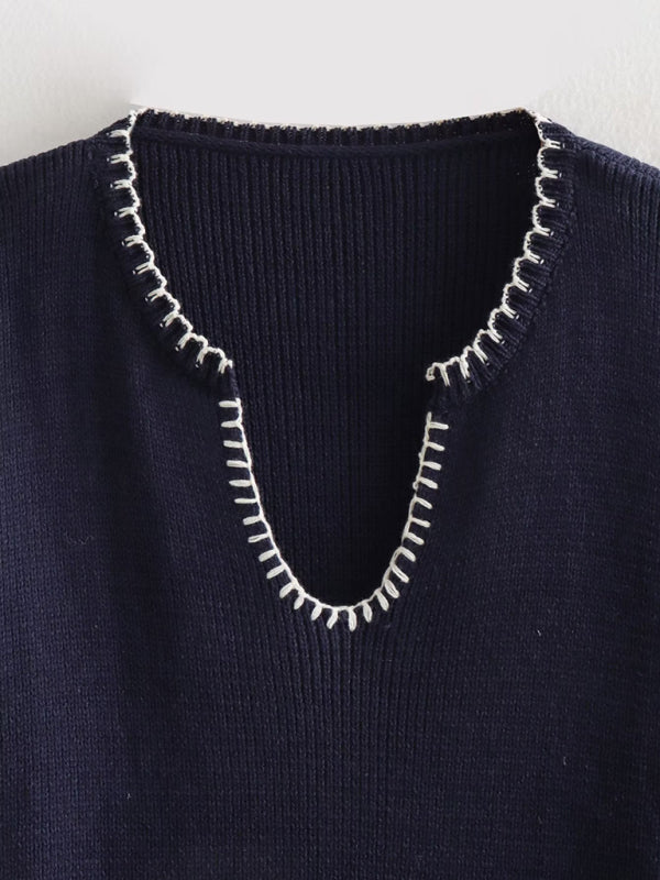 FZ Women's street stitched embellished sweater top