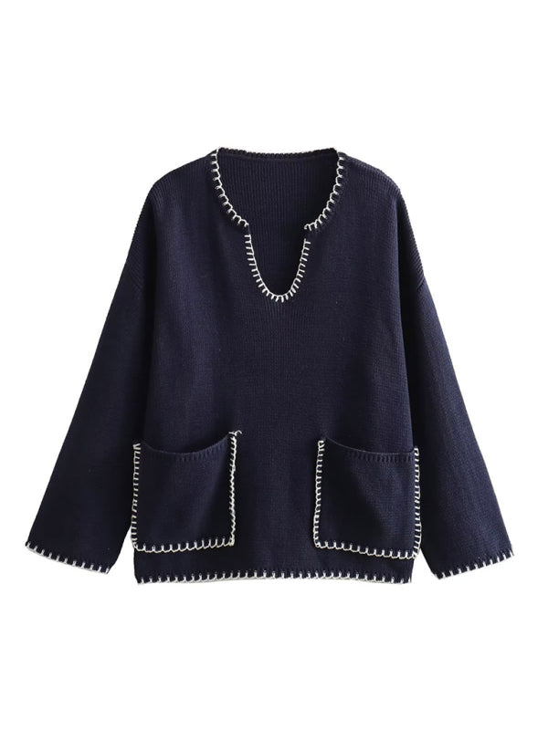 FZ Women's street stitched embellished sweater top