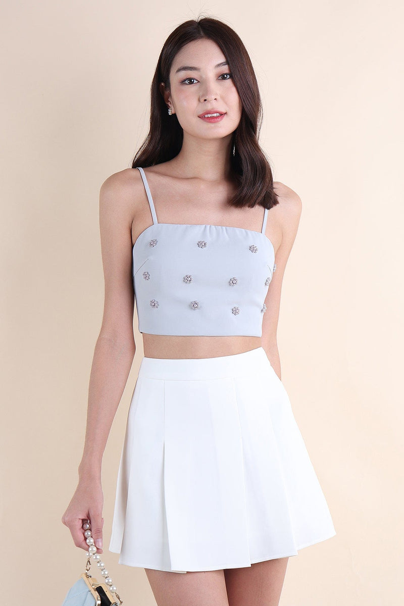STARRY EMBELLISHED TOP IN PERIWINKLE