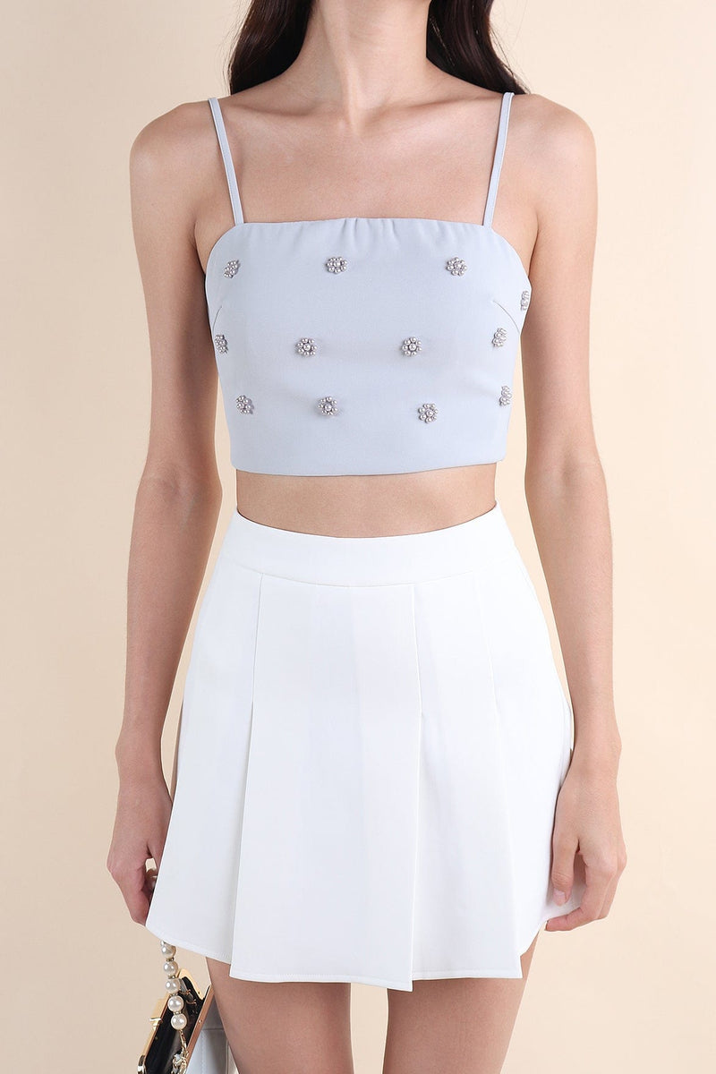 STARRY EMBELLISHED TOP IN PERIWINKLE