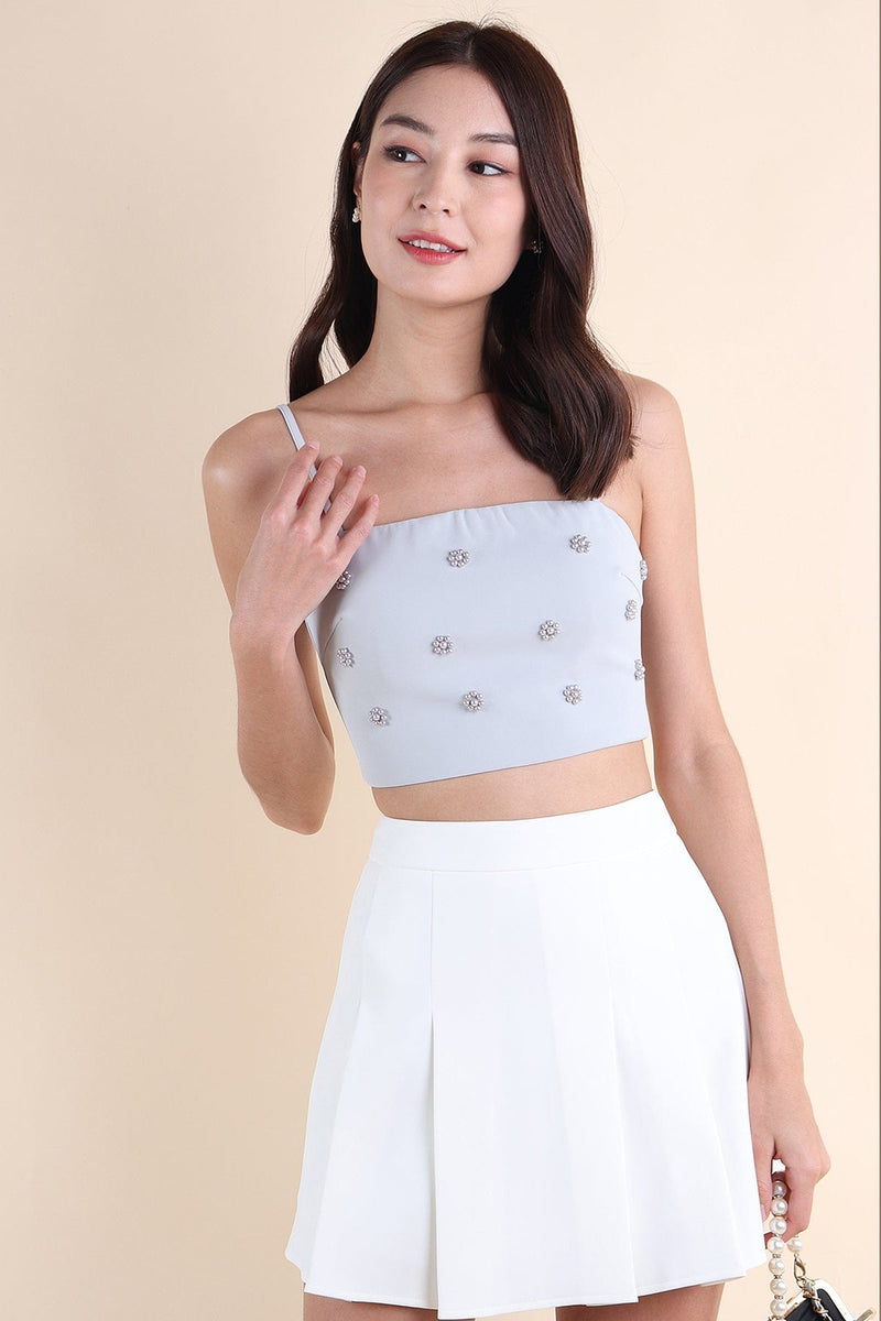 STARRY EMBELLISHED TOP IN PERIWINKLE
