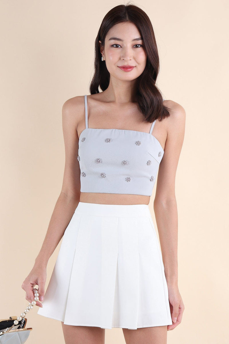 STARRY EMBELLISHED TOP IN PERIWINKLE