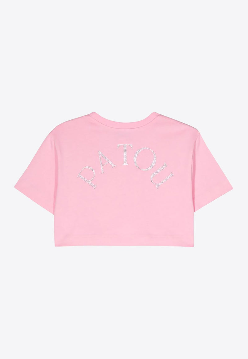 Logo Embellished Cropped T-shirt
