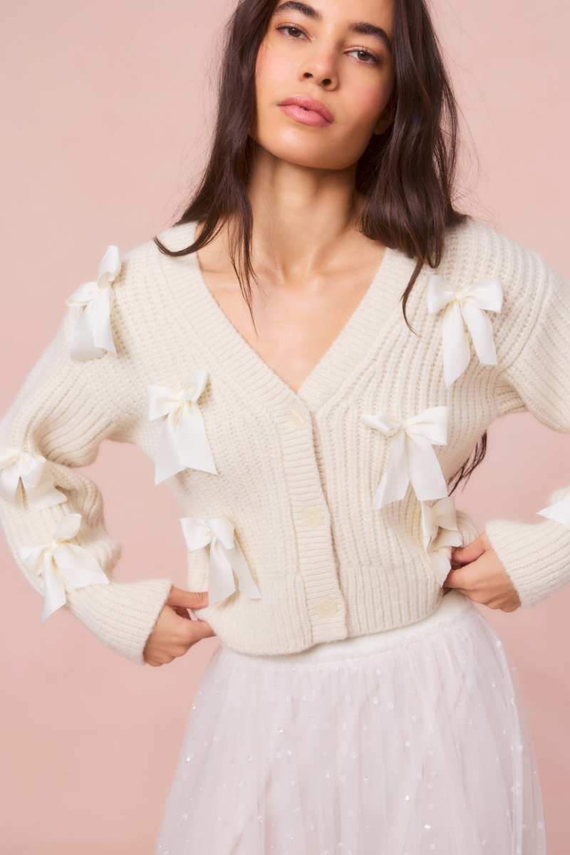 Ashtan Alpaca Bow-Embellished Cardigan