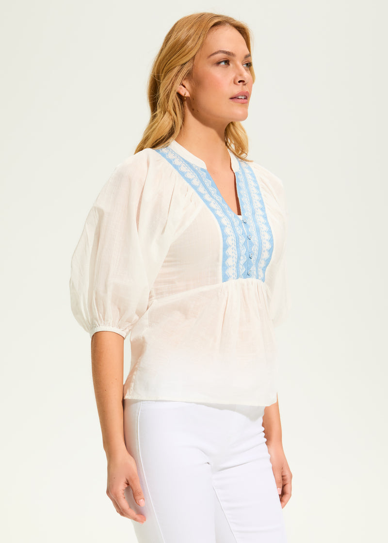 FDJ - EMBELLISHED APPLIQUE BLOUSE