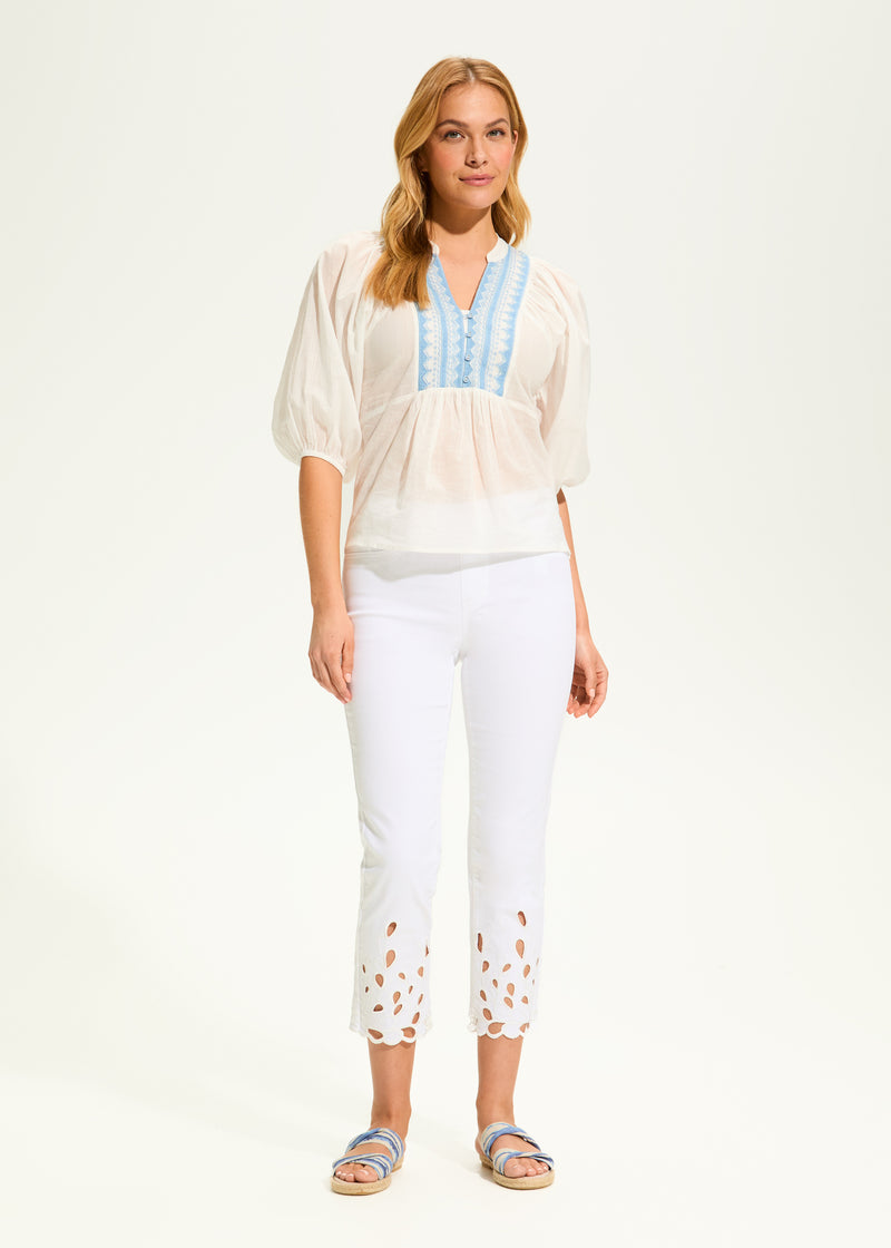 FDJ - EMBELLISHED APPLIQUE BLOUSE