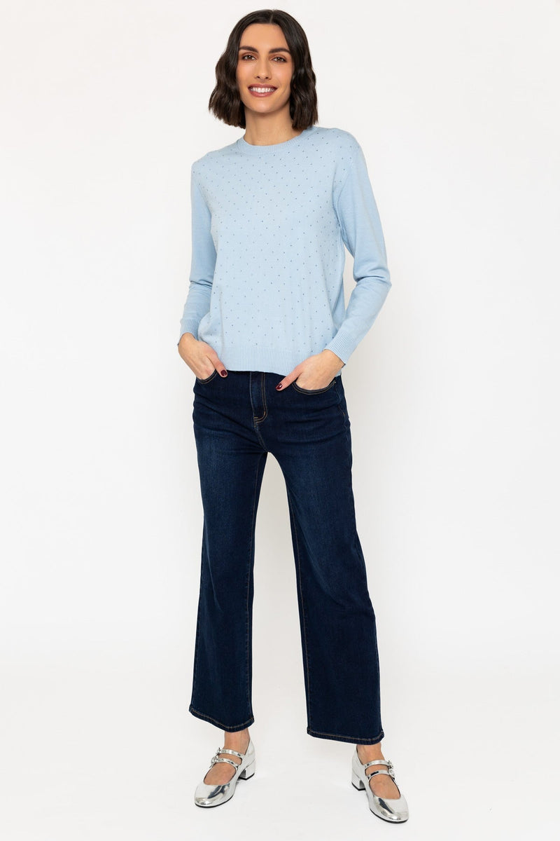 Blue Embellished Soft Touch Jumper