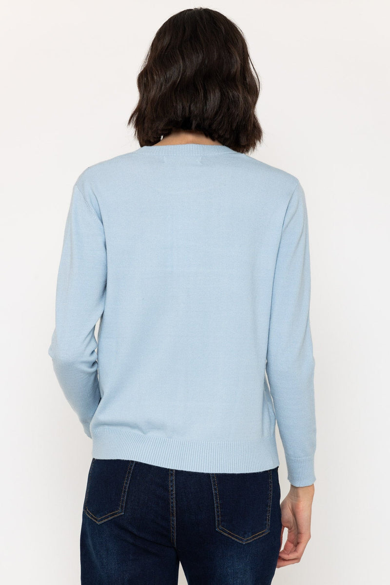 Blue Embellished Soft Touch Jumper