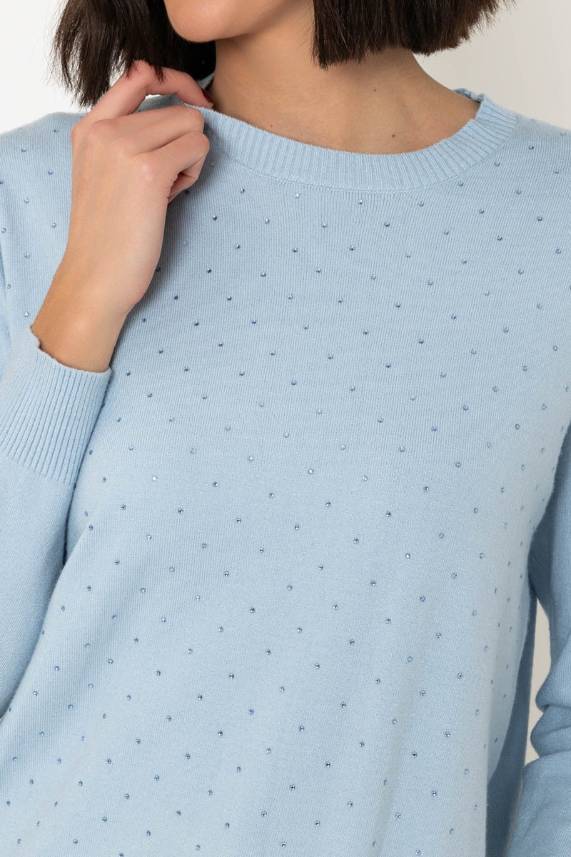 Blue Embellished Soft Touch Jumper