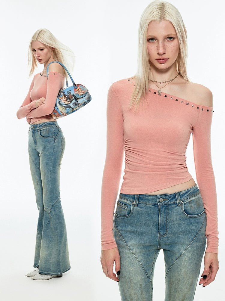 Asymmetric Embellished Blouse