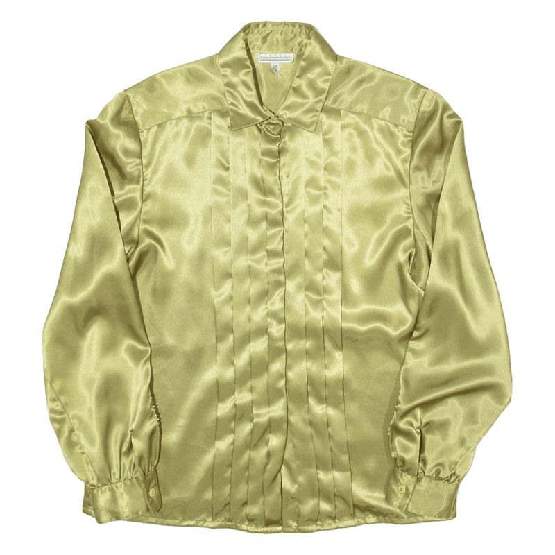 CLASSIC COLLECTION Embellished Womens Plain Shirt Green 90s UK 10
