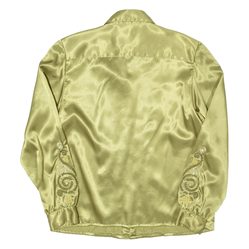 CLASSIC COLLECTION Embellished Womens Plain Shirt Green 90s UK 10