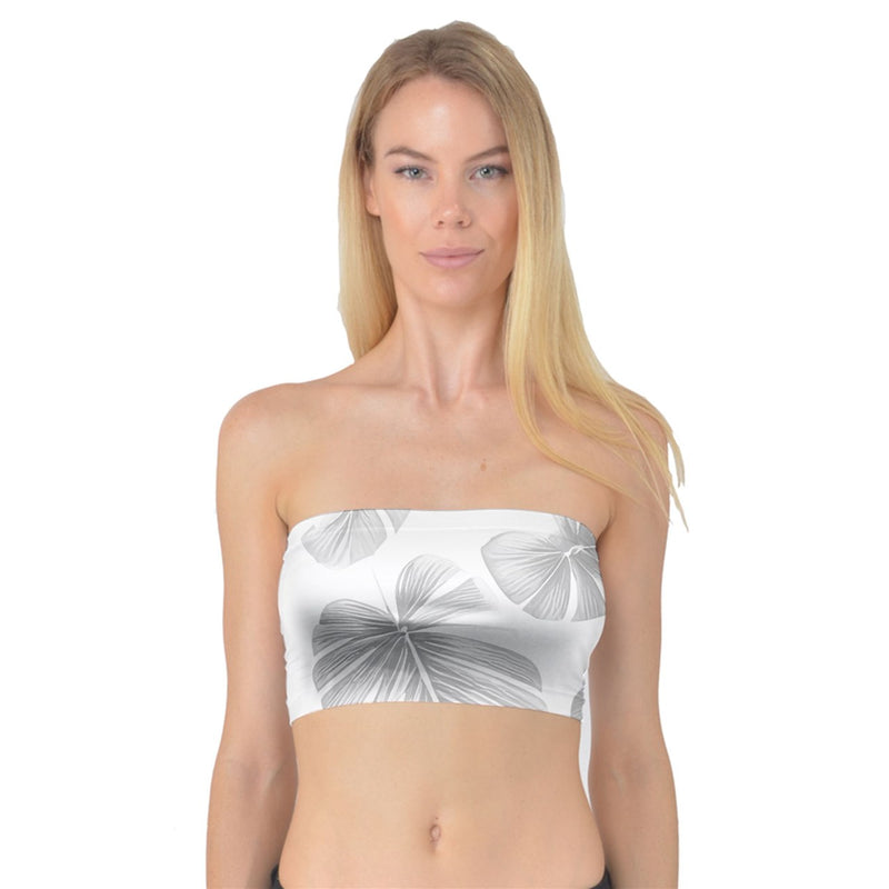 White Monstera Bandeau Top up to 3XL