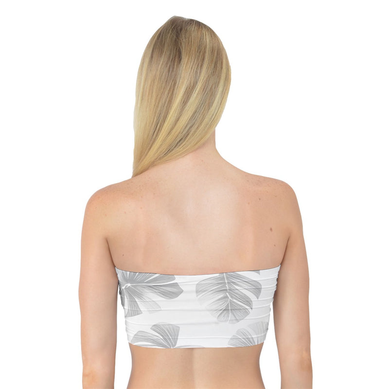White Monstera Bandeau Top up to 3XL