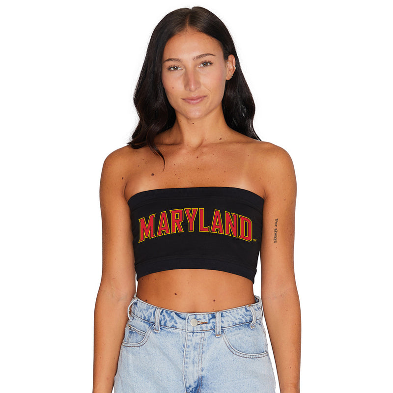 Maryland Terps Black Bandeau Top