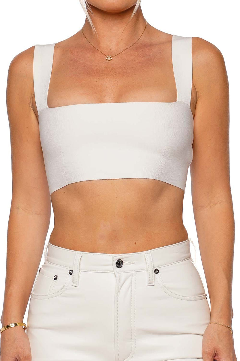 White Bandeau Cropped Top