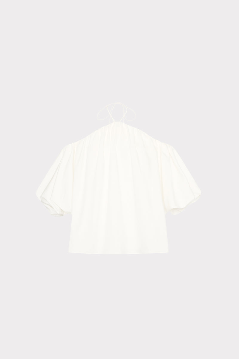 Halter Poplin Off The Shoulder Top