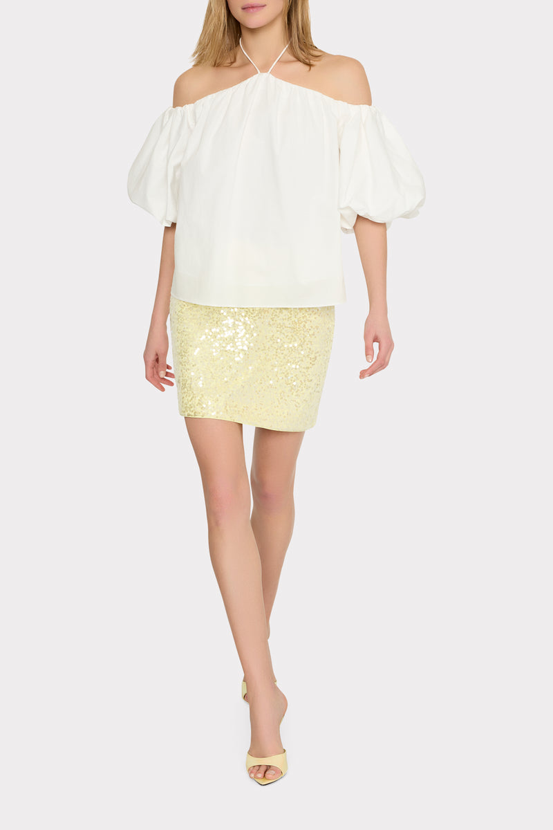 Halter Poplin Off The Shoulder Top