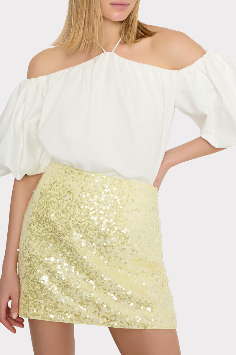 Halter Poplin Off The Shoulder Top