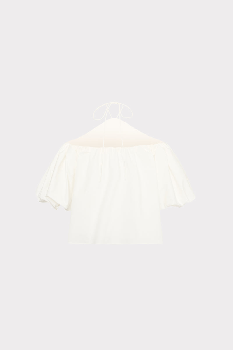 Halter Poplin Off The Shoulder Top