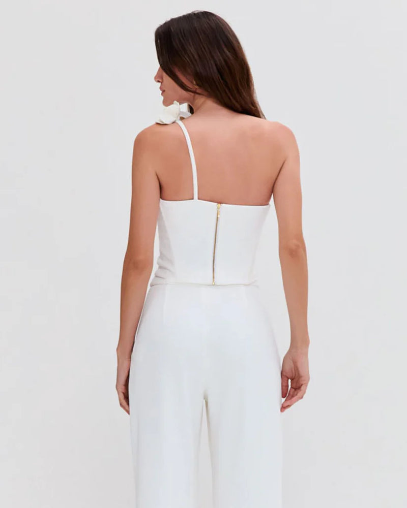 Patbo - Merian Knit One Shoulder Top - Off White