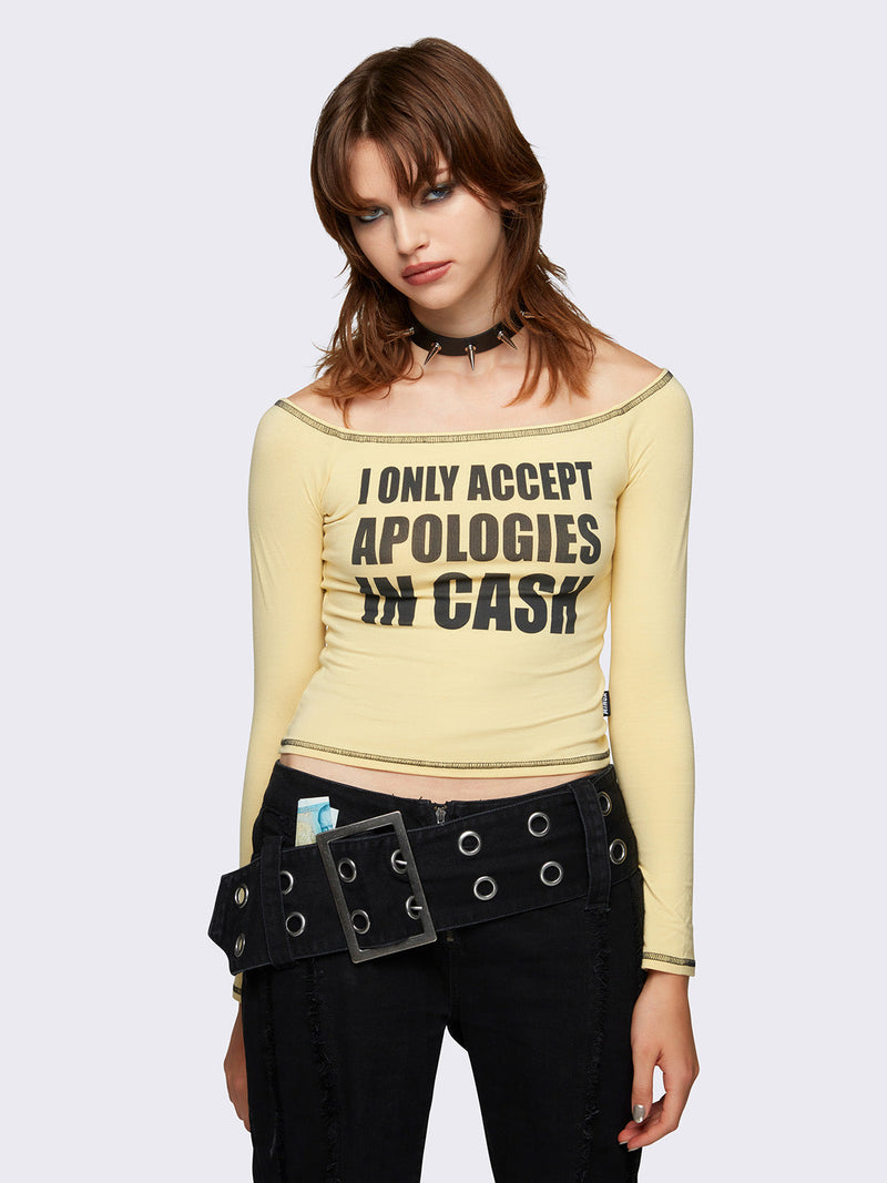 Apologie$ Off-Shoulder Top