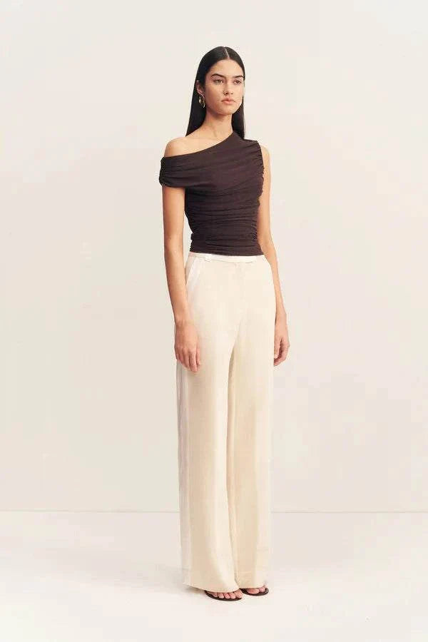 Shona Joy Mira Off Shoulder Top Ganache