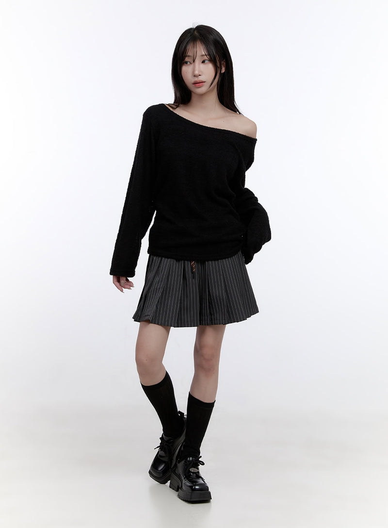Fuzy Soft Off Shoulder Long Sleeve Top CO418