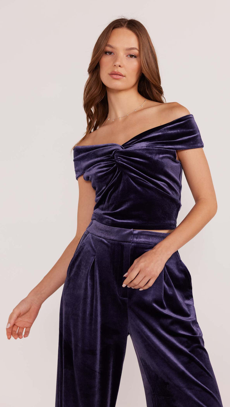 Nisha Velvet Off Shoulder Top - Final Sale