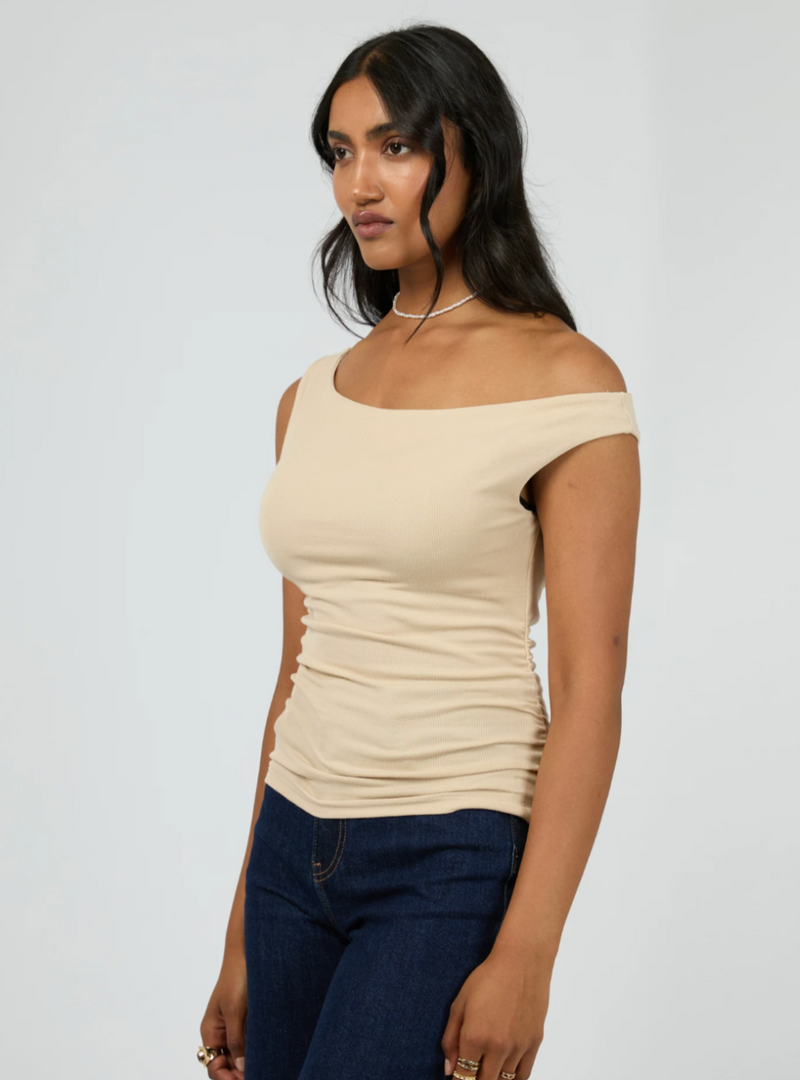 Kylie Off The Shoulder Top - Oat