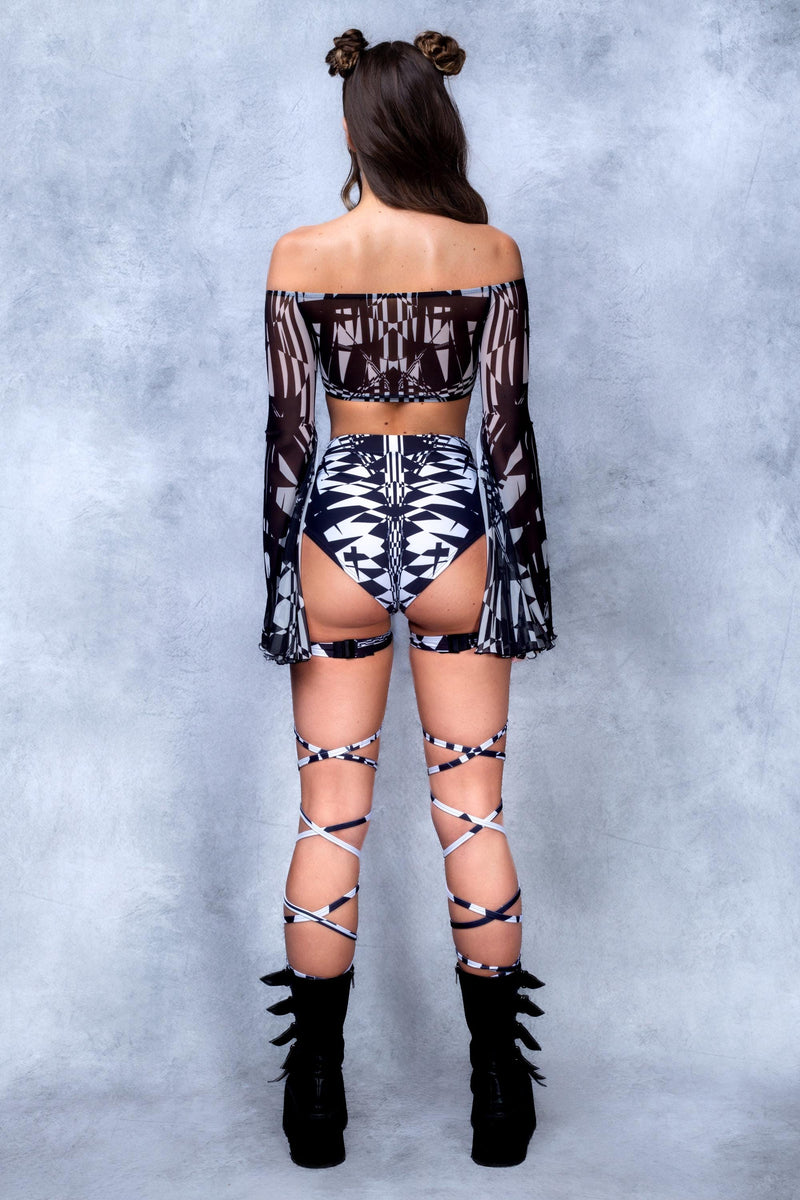 Disturbia Mesh Off Shoulder Top