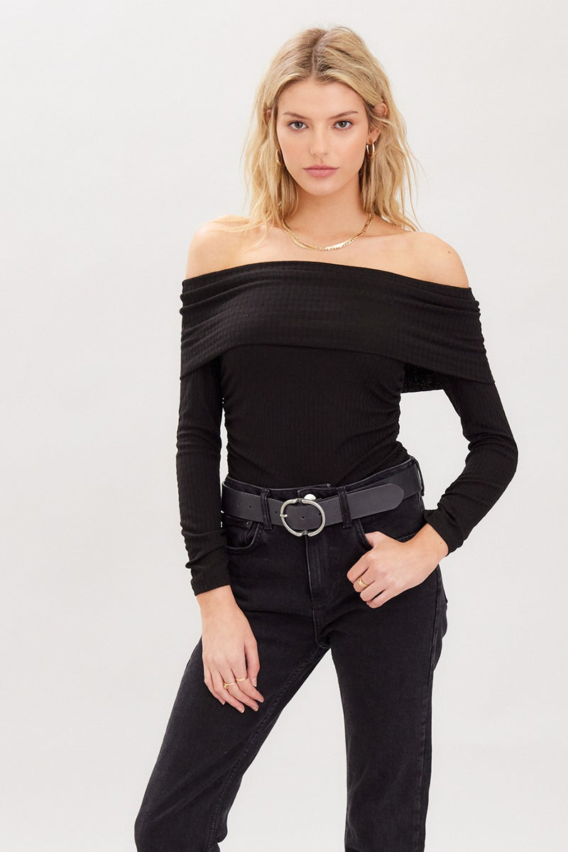 Basic Knit Off Shoulder Top