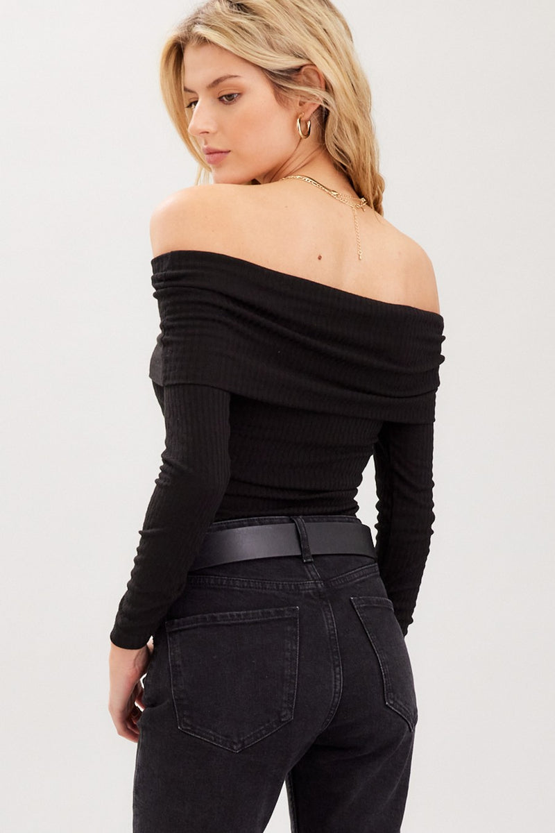 Basic Knit Off Shoulder Top