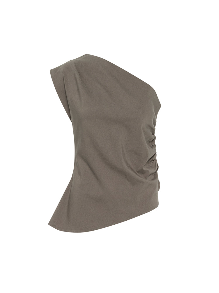 SoraMW Off Shoulder Top Major Brown