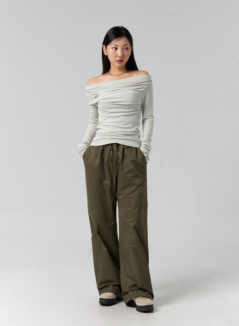 Off-Shoulder Long Sleeve Tee CG329