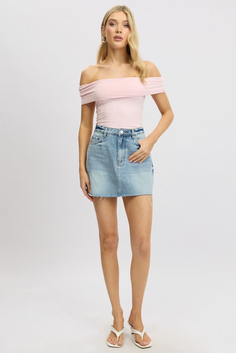 Pink Off Shoulder Top Jersey