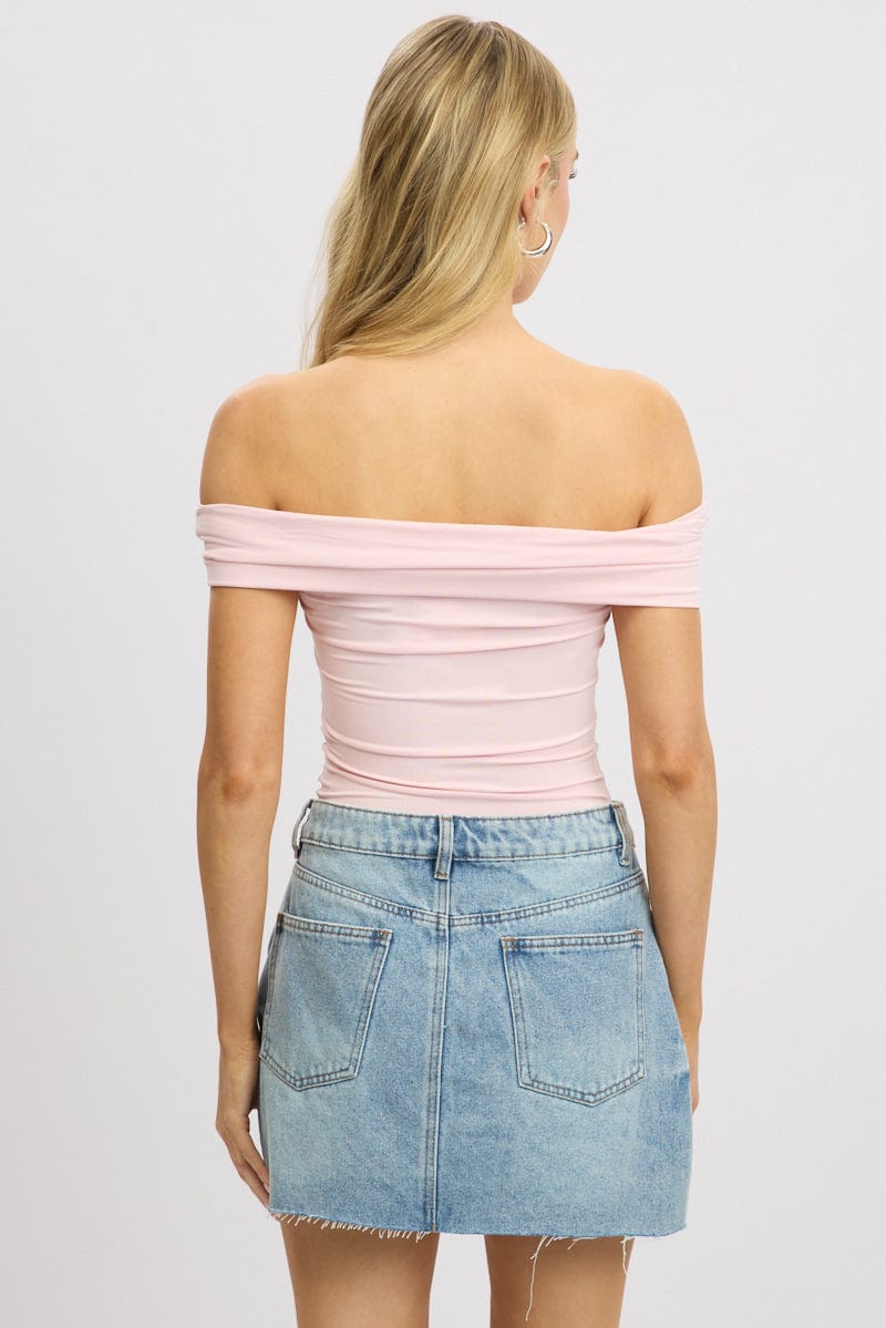 Pink Off Shoulder Top Jersey