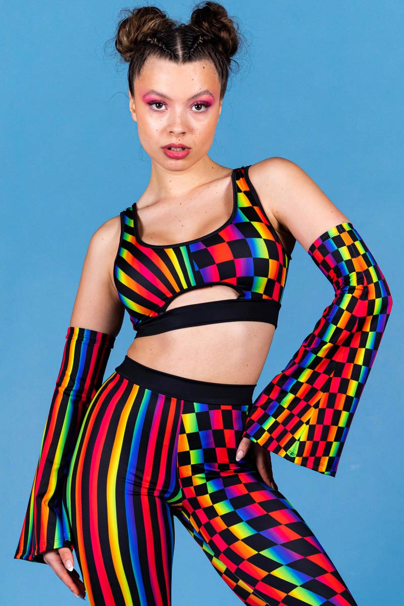 Disco Duality Cut Out Bra Top