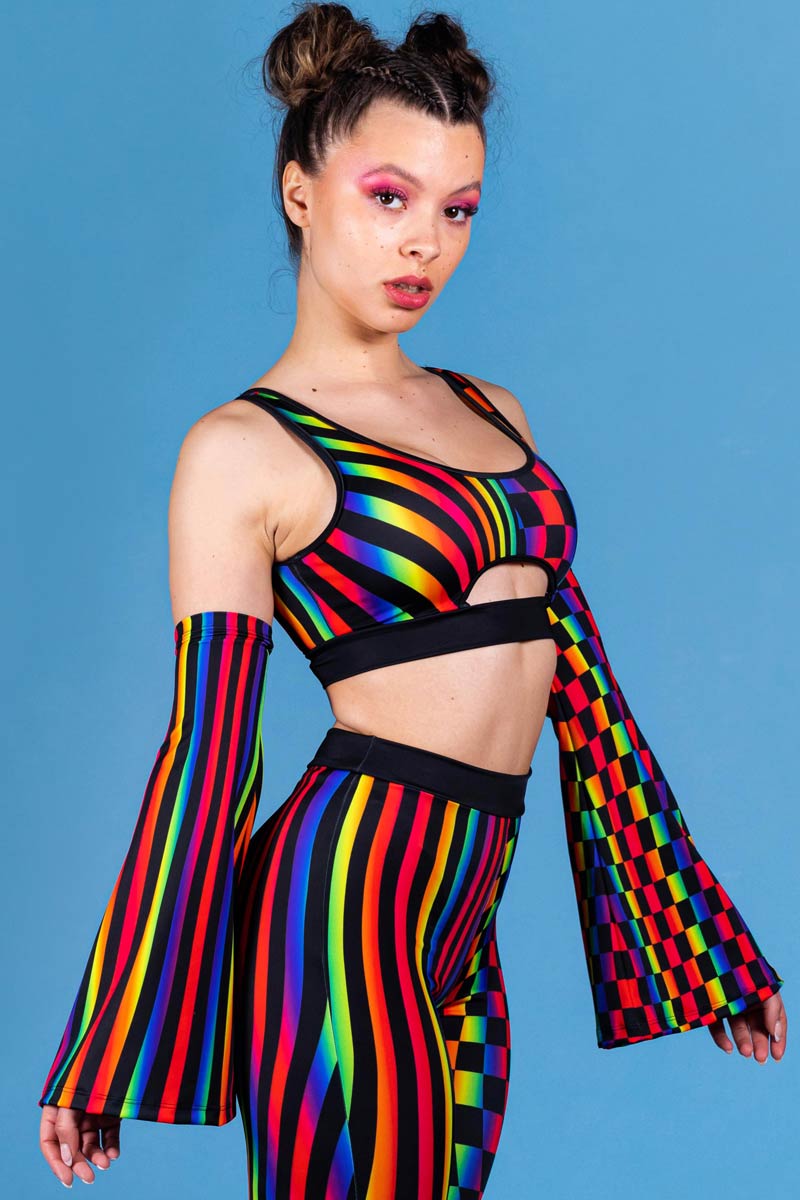 Disco Duality Cut Out Bra Top