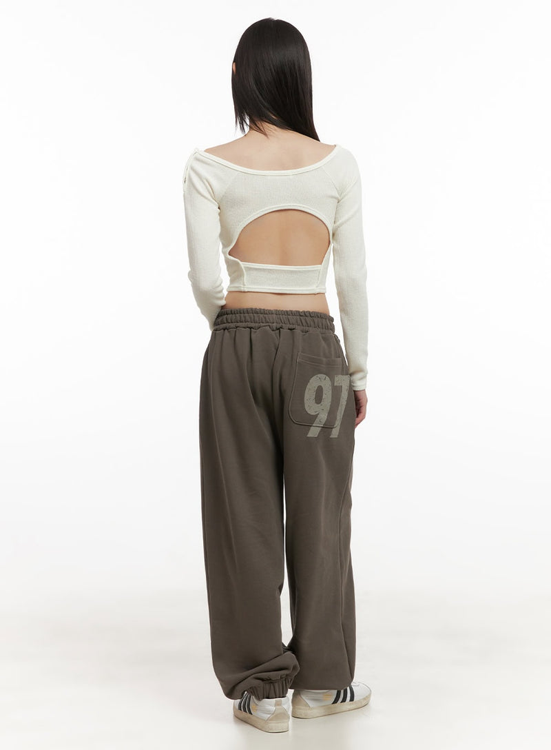 Back Cut-Out Off-Shoulder Crop Top CD430